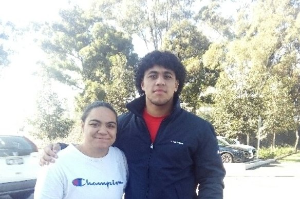 Davvy Moale, with his sister, fellow South Sydney player Moniqua.