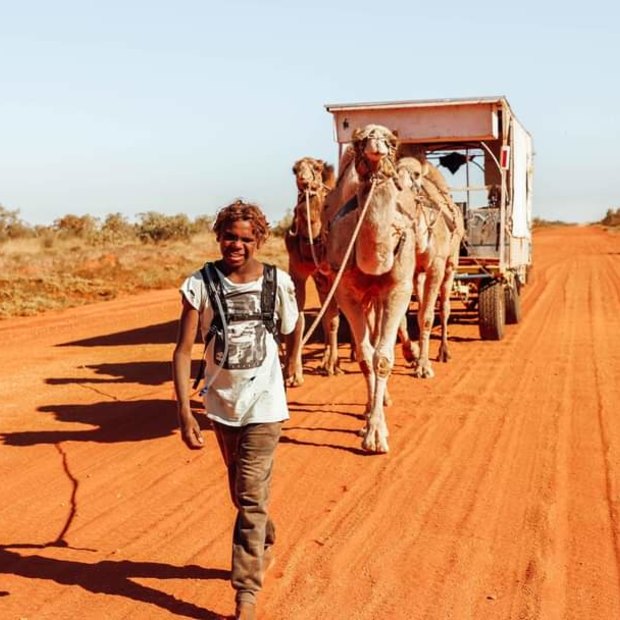 Tyler Abbot during the trek to Taree.