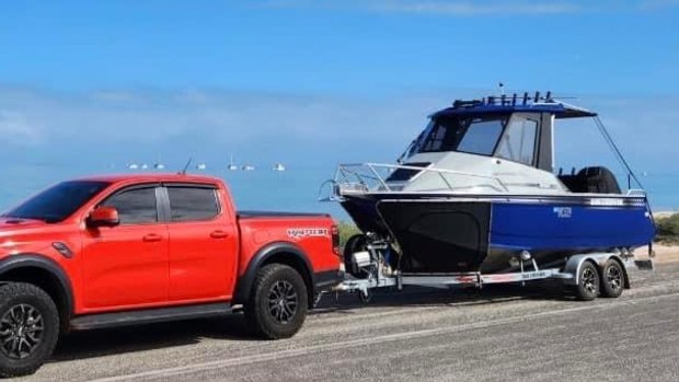 The Mason family’s new boat the day before it sank.