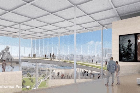 A projected image of what the Sydney Modern will look like.