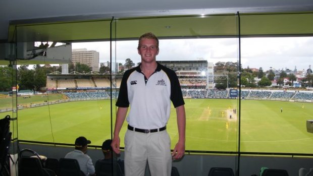 Ball poses for a photo at the WACA during his time as a cricketer. 