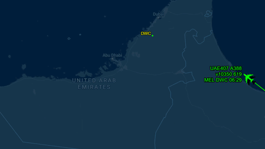 Emirates flight from Melbourne diverted after attack near Dubai.