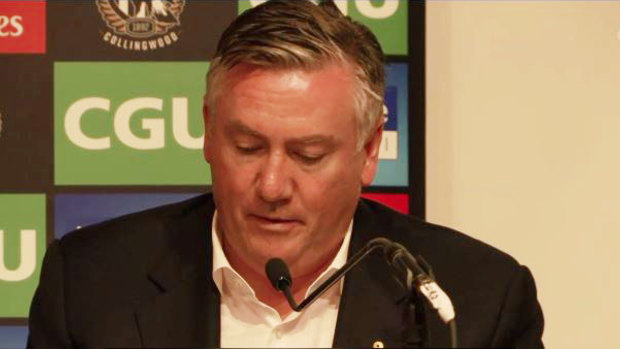 Eddie McGuire announces his decision to stand down as Collingwood's president.