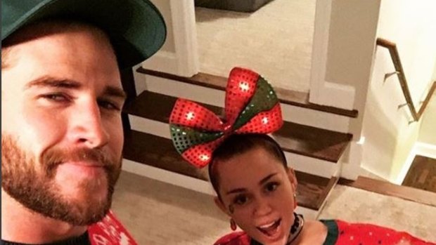 Liam Hemsworth and Miley Cyrus had a (wrecking) ball (or bauble?) last Christmas. 