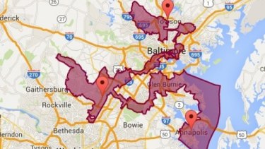 "The praying mantis": Maryland's 3rd congressional district.