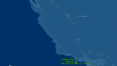 Qantas A380 lands in San Francisco to transport the 49ers to Australia