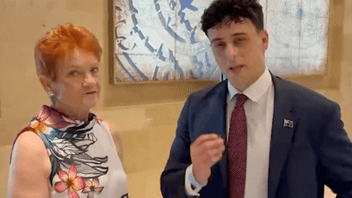 Pauline Hanson interviewed by far-right influencer now a One Nation member