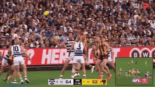 Gryan Miers was forced from the field after this incident with Conor Nash.