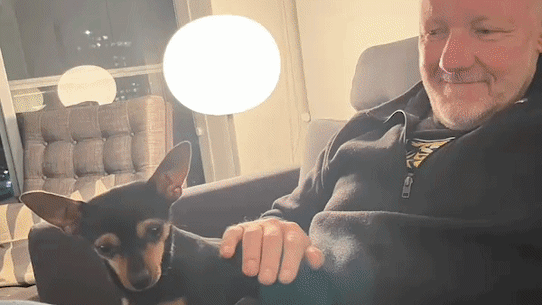 Malcolm Knox and his dog 