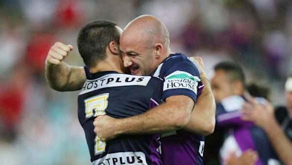 Storm legend Matt Geyer (right).