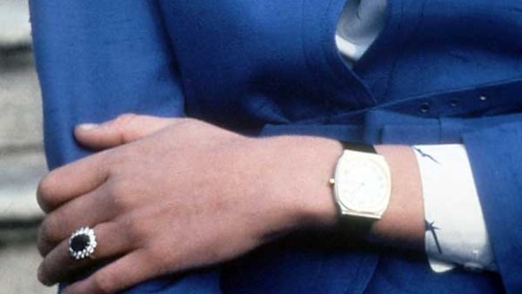 The sapphire and diamond ring worn  by the late Princess Diana on her engagement to Prince Charles in 1981.