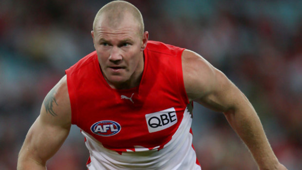 Barry Hall playing for the Sydney Swans.