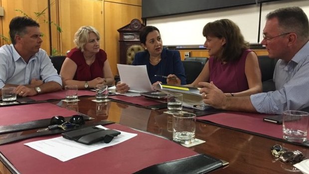 Premier Annastacia Palaszczuk meets with Townsville Mayor Jenny Hill.