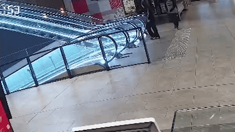Footage shows moment a boy on bail allegedly stabbed a stranger in shopping centre