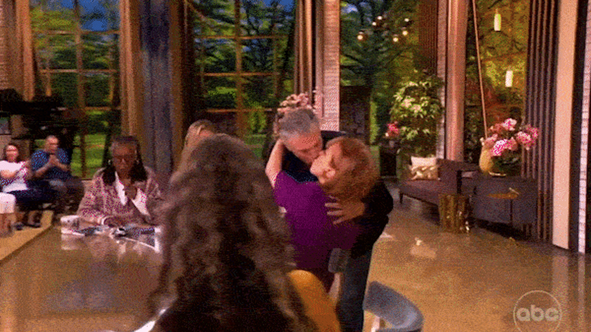 Joy Behar Kisses Anson Mount Live on “The View”