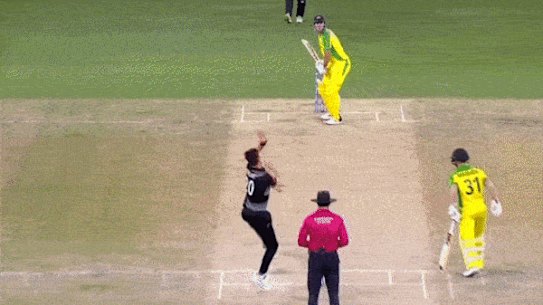 Mitch Marsh bats in the T20 World Cup final.