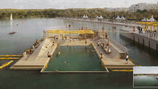 GIF - In a picture acquired Friday, 25 August 2023 shows a council illustration proposals for plunge pools in an undated image. Pic - SUPPLIED