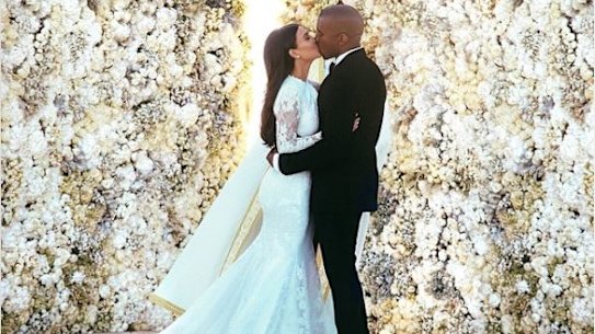 Kim Kardashian and Kanye West wedding. Photo: Instagram
