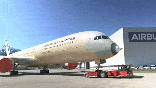 The first Project Sunrise plane has rolled off the assembly line in France.