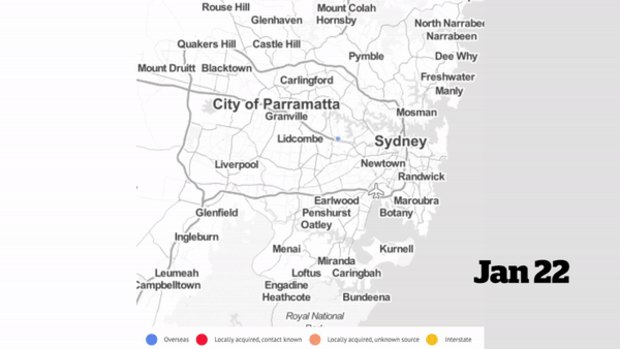 How local outbreaks of COVID-19 occurred across Sydney