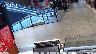 Footage shows moment a boy on bail allegedly stabbed a stranger in shopping centre