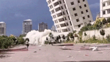 A building collapsing in Venezuela following the wave of devastating earthquakes.