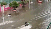 A jet skier rider has been arrested in Bangkok for speeding through floodwaters.