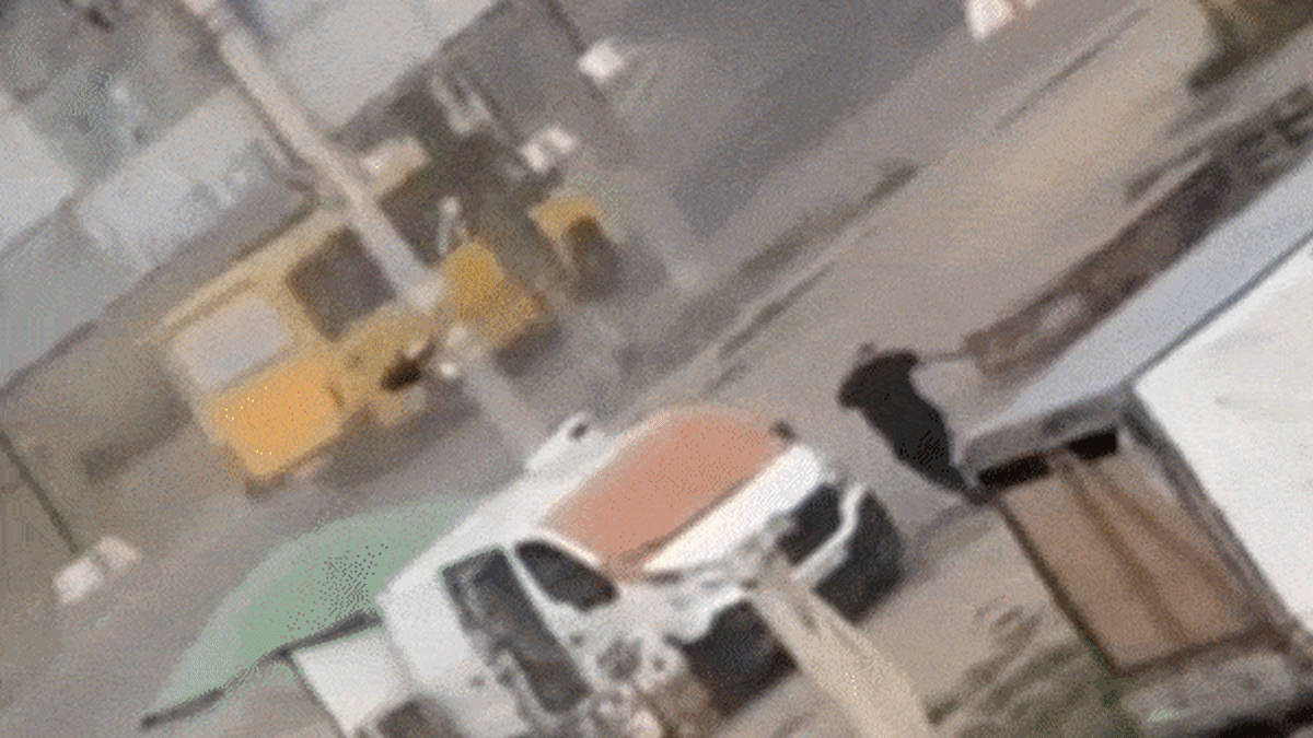 Street vendor chased by drone in chilling 'human safari' footage