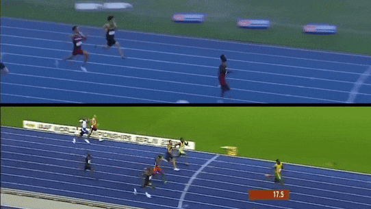 Comparison between Usain Bolt’s 200m world record and Gout Gout