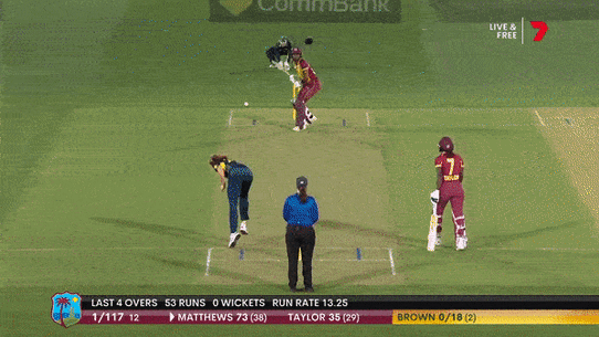 Hayley Matthews hits a big six.