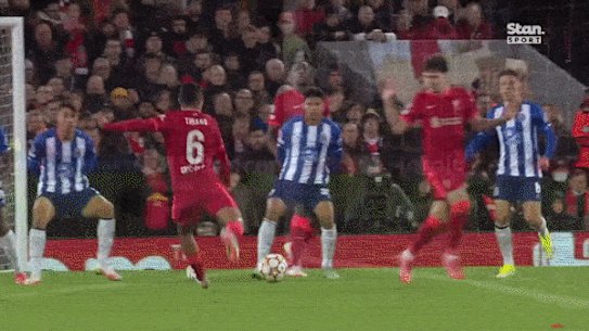 Thiago Alcantara scores for Liverpool.