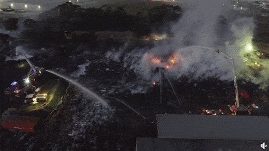 The fire at SKM Recycling.