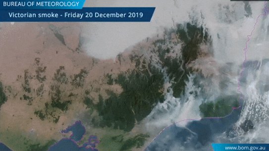Smoke moving across Victoria. 