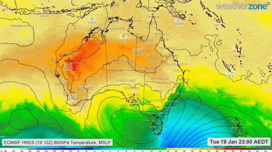 GIF of the Australia Day heatwave. 