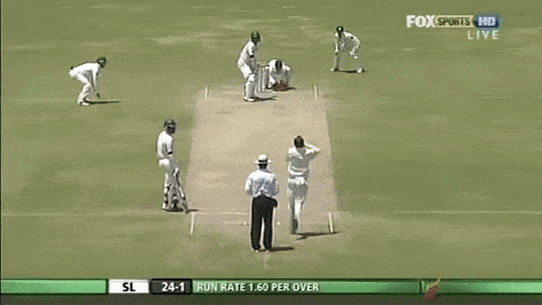 Nathan Lyon’s wicket with his first ball in Test cricket in 2011