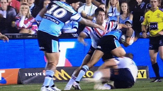 Nat Butcher is facing one or two games out for an alleged hip-drop tackle on Briton Nikora.