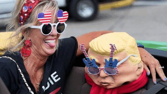 Trump supporters and detractors on the streets of New York.