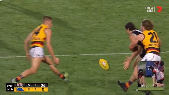 David Mackay bumps Hunter Clark.