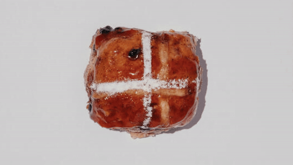 The hot cross creme brulee bun from Madame &amp; Yves, Clovelly.