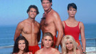 The Baywatch lifeguards in 1995, clockwise from top left: David Charvet, David Hasselhoff, Alexandra Paul, Pamela Anderson, Jaason Simmons and Yasmine Bleeth.