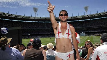 Members of the Barmy Army at the Melbourne Test. Photo: Joe Armao.