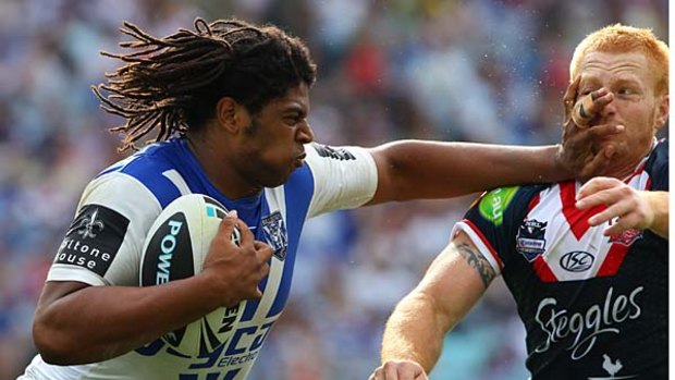 Dreaded fend: Jamal Idris during his Bulldogs career. 