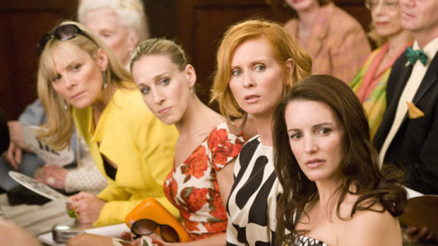 From left, Samantha, Carrie, Miranda and Charlotte in the 'Sex and the City' movie. Pubic hair not shown.