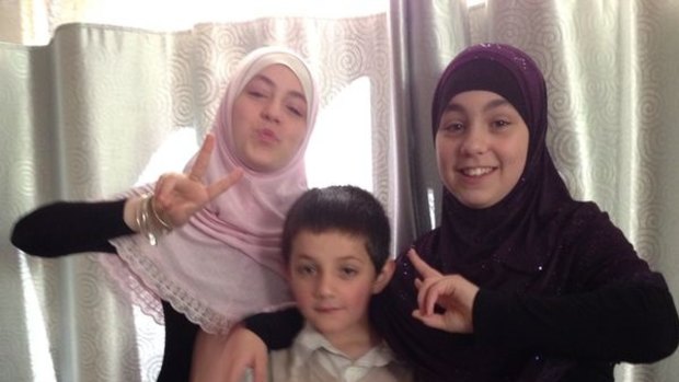 Zaynab Sharrouf (left) with two of her siblings.