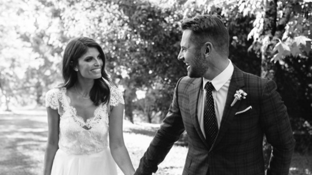 Zoe Ventoura and Daniel MacPherson on their wedding day.