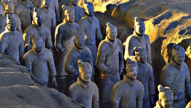 Some of the terracotta warriors in China.