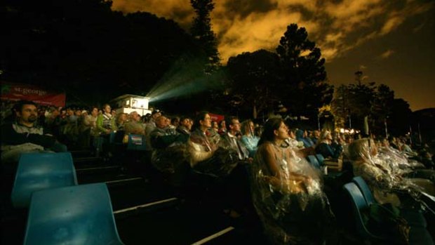 Movie-goers at the Open Air Cinema at Mrs MacQuaries Chair last year.