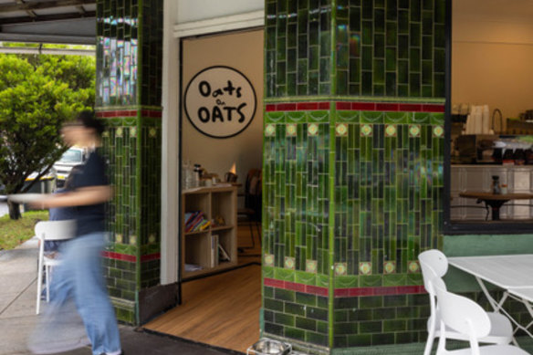 The tiled facade at Oats on Oats in Marrickville.