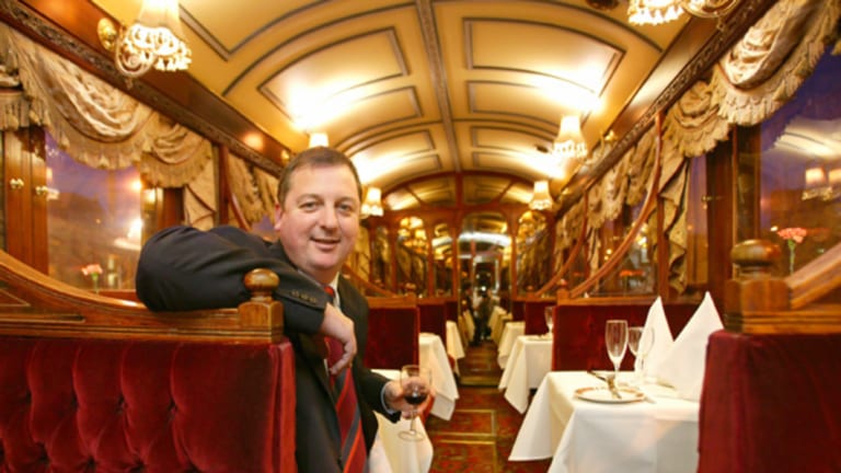Inside the tramcar restaurant. 