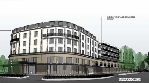 The Capitol Hotel, stage one and two, proposed for the block in Manuka bound by Franklin St and Canberra Ave.